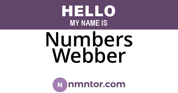 Numbers Webber