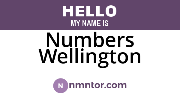 Numbers Wellington