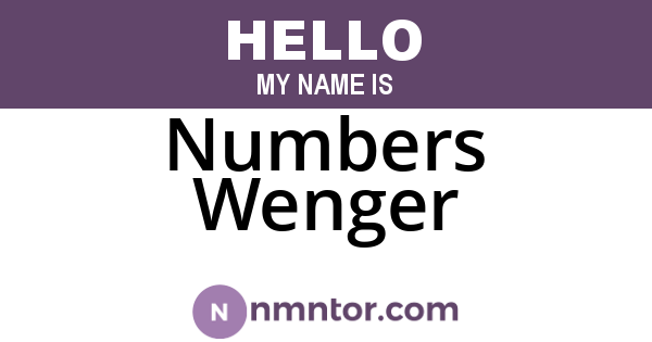 Numbers Wenger
