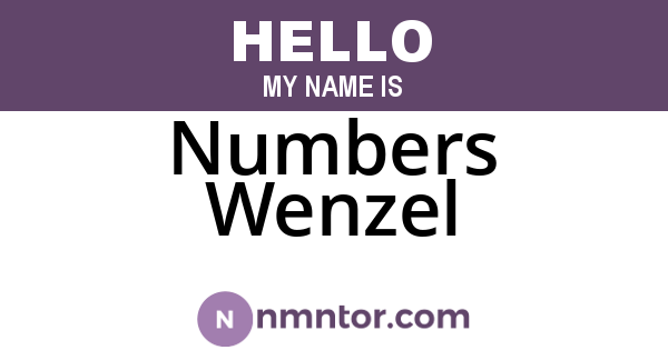 Numbers Wenzel