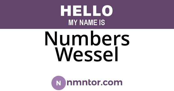 Numbers Wessel