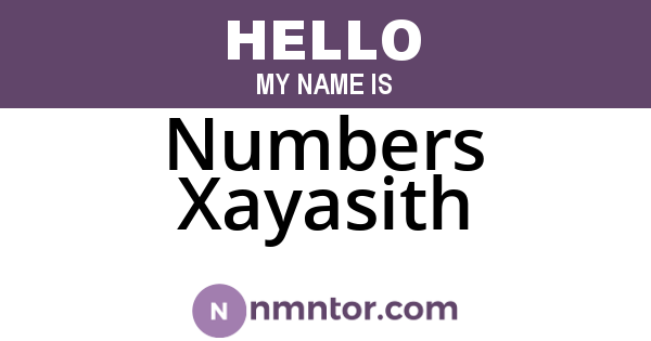 Numbers Xayasith