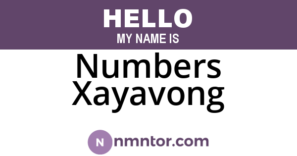 Numbers Xayavong