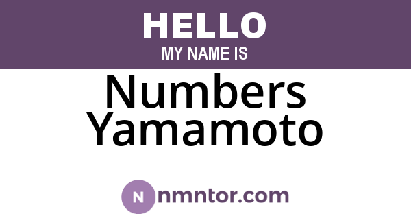 Numbers Yamamoto