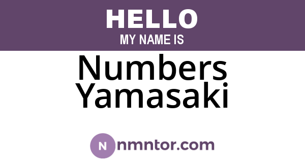 Numbers Yamasaki