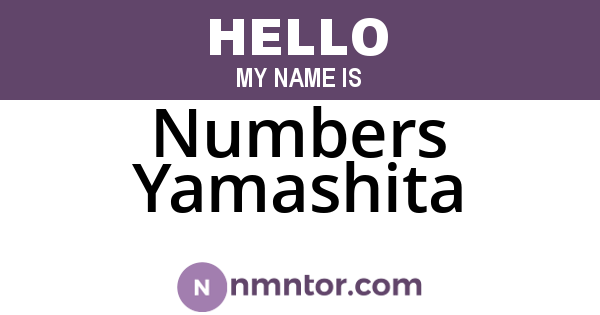 Numbers Yamashita