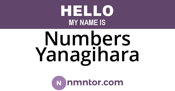 Numbers Yanagihara