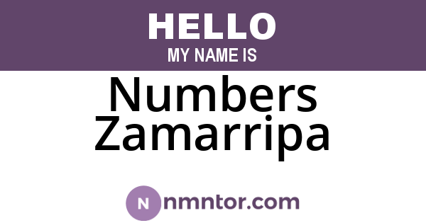 Numbers Zamarripa