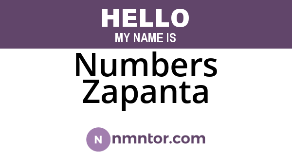 Numbers Zapanta