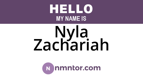 Nyla Zachariah