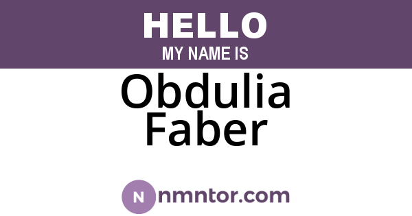 Obdulia Faber