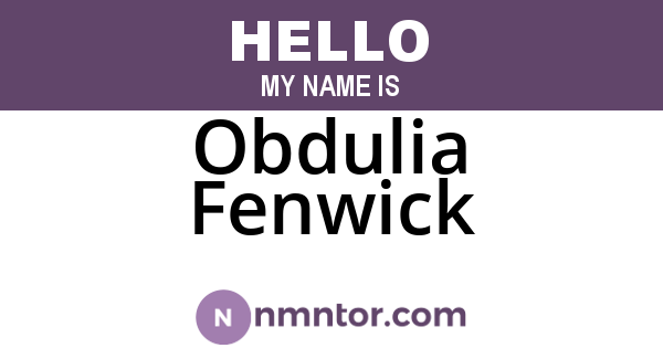 Obdulia Fenwick