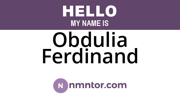 Obdulia Ferdinand