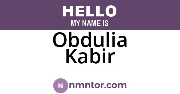 Obdulia Kabir