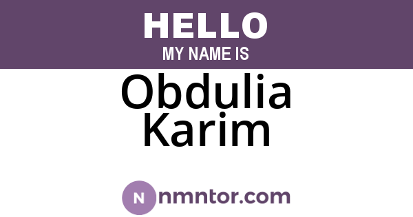 Obdulia Karim