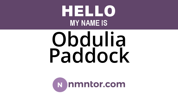 Obdulia Paddock