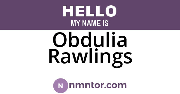 Obdulia Rawlings