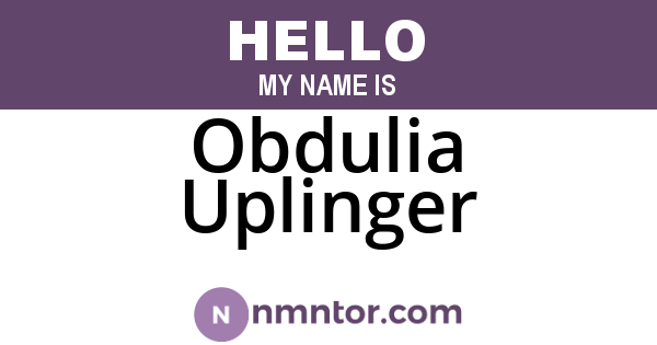 Obdulia Uplinger