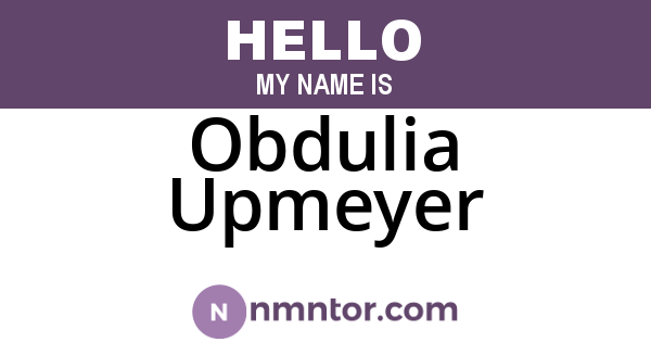 Obdulia Upmeyer