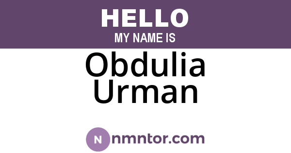 Obdulia Urman