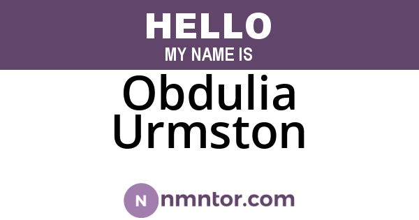 Obdulia Urmston