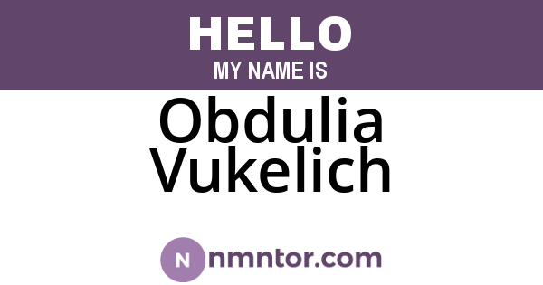 Obdulia Vukelich