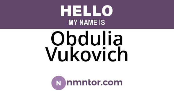 Obdulia Vukovich