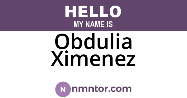Obdulia Ximenez
