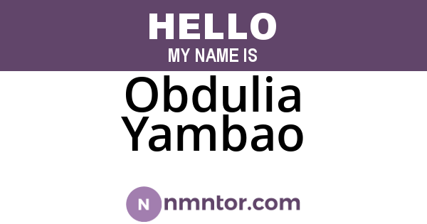 Obdulia Yambao