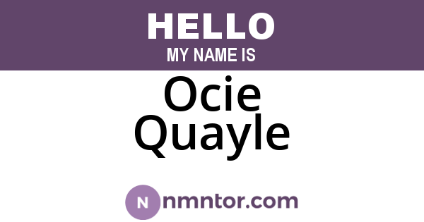 Ocie Quayle