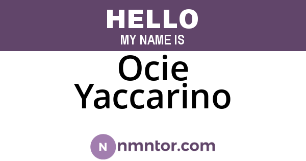Ocie Yaccarino