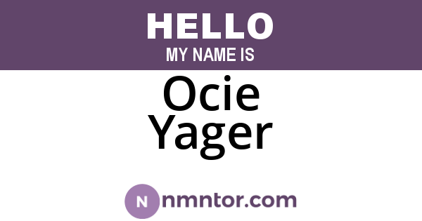 Ocie Yager