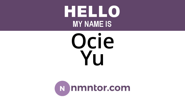 Ocie Yu