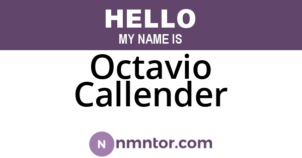 Octavio Callender