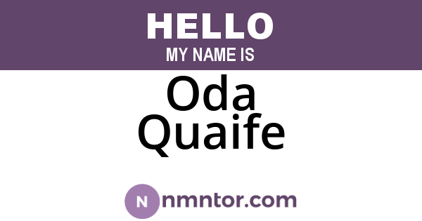 Oda Quaife