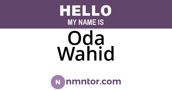 Oda Wahid