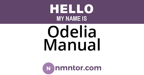 Odelia Manual