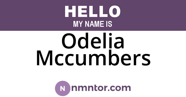 Odelia Mccumbers