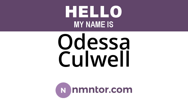 Odessa Culwell