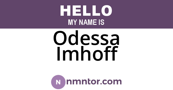Odessa Imhoff