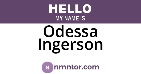 Odessa Ingerson