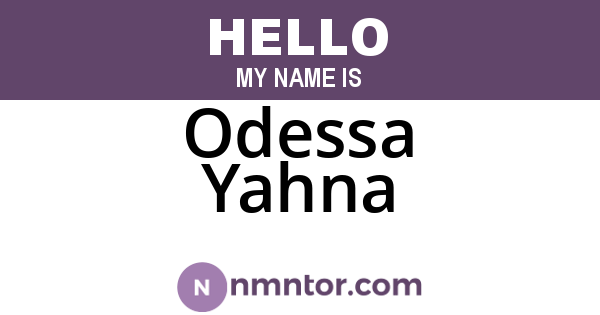 Odessa Yahna