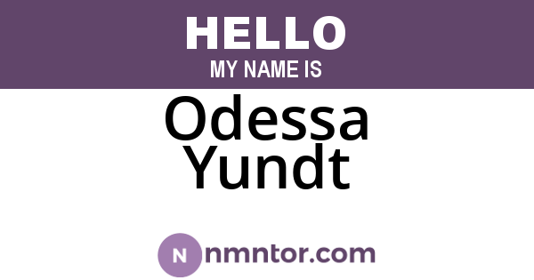 Odessa Yundt
