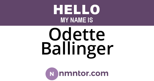 Odette Ballinger
