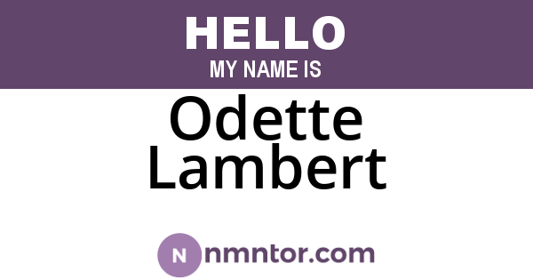 Odette Lambert