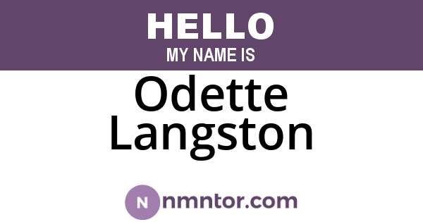 Odette Langston