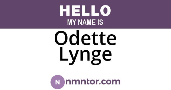 Odette Lynge