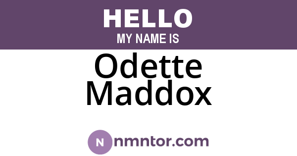Odette Maddox