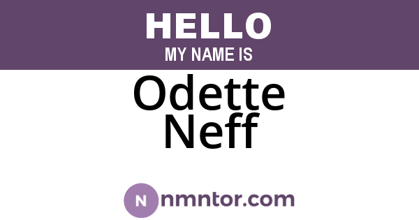 Odette Neff