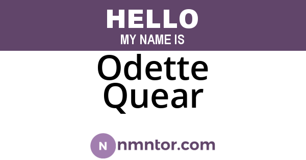 Odette Quear